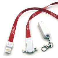 3 v 1 -  NAPÁJECÍ USB KABEL V LANYARDU (ŠŇŮRCE NA KRK) S USB USB-C (Type-C), LIGHTNING A MICRO USB