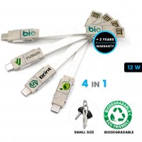 Datový a napájecí USB kabel 4 v 1, přívěsek, rozložitelný materiál