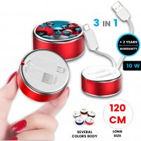 Navíjecí datový a napájecí kabel 3 v 1