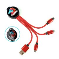 NAPÁJECÍ USB KABEL 3 V 1 S LED LOGEM A TVRZENÝM SKLEM