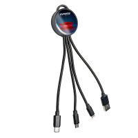 NAPÁJECÍ USB KABEL 3 V 1 S LED LOGEM A TVRZENÝM SKLEM