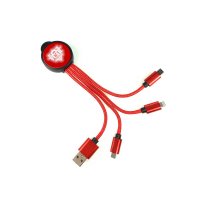 NAPÁJECÍ USB KABEL 3 V 1 S LED LOGEM A TVRZENÝM SKLEM