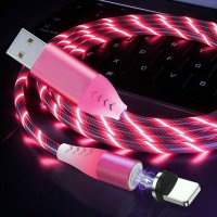 DATOVÝ A RYCHLONABÍJECÍ (3A) USB KABEL 3 v 1 S MAGNETICKÝMI KONEKTORY A LED PODSVÍCENÍM