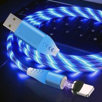 DATOVÝ A RYCHLONABÍJECÍ (3A) USB KABEL 3 v 1 S MAGNETICKÝMI KONEKTORY A LED PODSVÍCENÍM