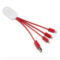 NAPÁJECÍ USB KABEL 3 V 1 S LED PODSVÍCENÍM A 2D LASEREM