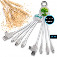 Napájecí USB kabel 6 v 1 z přírodních materiálů (pšeničná sláma), přívěsek
(wheat straw), přívěsek