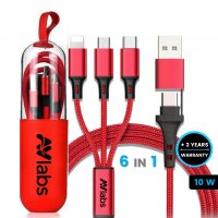 Nabíjecí USB kabel 6 v 1, v průhledné krabičce