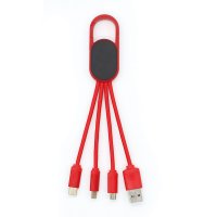 NAPÁJECÍ USB KABEL 3 V 1, S KARABINOU