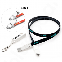 DATOVÝ A NABÍJECÍ 6 V 1 USB KABEL, VE ŠŇŮRCE NA KRK