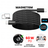 MAGNETICKÝ RYCHLONABÍJECÍ A DATOVÝ USB KABEL USB-C => USB-C