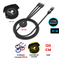 DLOUHÝ NABÍJECÍ KABEL 6 V 1, S LED LOGEM