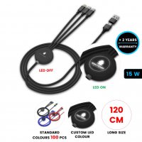 Dlouhý nabíjecí kabel 6 v 1, s LED logem