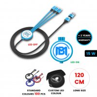 Dlouhý datový a nabíjecí kabel 6 v 1, s LED logem