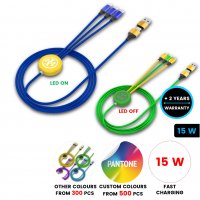 Dlouhý datový a nabíjecí kabel 6 v 1, s LED logem