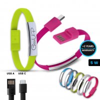 Datov&yacute; a nab&iacute;jec&iacute; USB kabel v silikonov&eacute;m n&aacute;ramku s konektory USB-A + USB-C