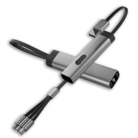 DATOVÝ A NABÍJECÍ USB KABEL 3 V 1 S KONEKTORY USB-A, USB-C A MICRO USB, PŘÍVĚSEK