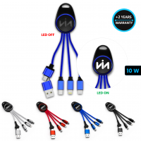 KRÁTKÝ NABÍJECÍ USB KABEL 6 V 1, S LED LOGEM