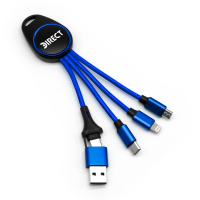 KRÁTKÝ NABÍJECÍ USB KABEL 6 V 1, S LED LOGEM