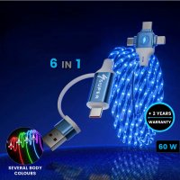 Svíticí datový a nabíjecí USB kabel 6 v 1 LUMIO