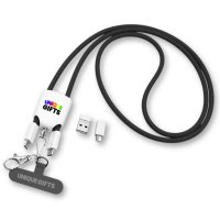 60W datový a nabíjecí USB kabel 4 v 1 OMNICORD, v lanyardu