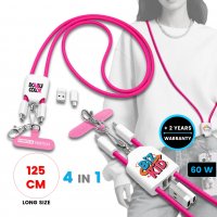 60W datový a nabíjecí USB kabel 4 v 1 OMNICORD, v lanyardu
