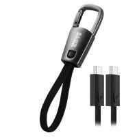 60W krátký datový a nabíjecí USB kabel CLIPCORD, s karabinou