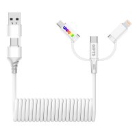 60W datový a nabíjecí USB kabel 6 v 1 SPIRAL