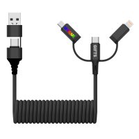 60W datový a nabíjecí USB kabel 6 v 1 SPIRAL
