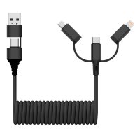 60W datový a nabíjecí USB kabel 6 v 1 SPIRAL