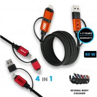 60W magnetický datový a nabíjecí USB kabel 4 v 1 GRAVICORD