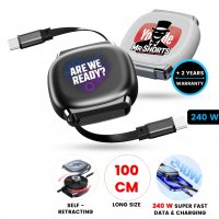 240 W - datov&yacute; a nab&iacute;jec&iacute; kabel, samonav&iacute;jec&iacute;, USB-C => USB-C