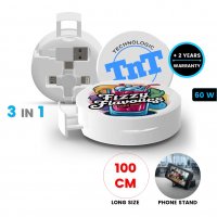 Datov&yacute; a nab&iacute;jec&iacute; kabel se stoj&aacute;nkem (3 v 1), samonav&iacute;jec&iacute;