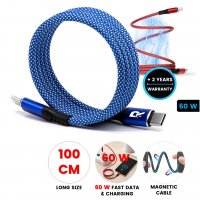 60W magnetick&yacute; rychlonab&iacute;jec&iacute; a datov&yacute; USB kabel USB-C => USB-C