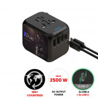 PD 25W UNIVERZÁLNÍ CESTOVNÍ ADAPTÉR SE 2 × USB-A + 2 × USB-C (TYPE-C) VÝSTUPEM