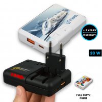 Plochý univerzální cestovní adaptér SLIMPOWER, s USB-C a USB-A