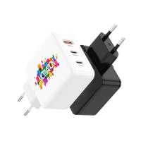 65W USB adaptér do EU zásuvky, 2× USB-C, USB-A 