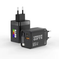 65W USB adaptér do EU zásuvky UNICORD, s integrovaným USB-C kabelem + USB-A a USB-C