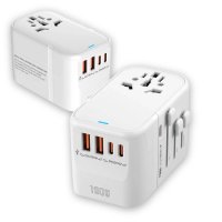 100W univerzální cestovní adaptér TRAVOLT, 2 × USB-A + 3 × USB-C