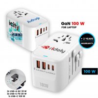 100W univerzální cestovní adaptér TRAVOLT, 2 × USB-A + 3 × USB-C