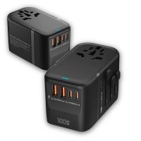 100W univerzální cestovní adaptér TRAVOLT, 2 × USB-A + 3 × USB-C