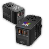 100W univerzální cestovní adaptér TRAVOLT, 2 × USB-A + 3 × USB-C