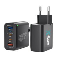 45W (total) USB adapt&eacute;r do EU z&aacute;suvky, 3 &times; USB-C (PD 30 W) + USB-A (QC 20 W)