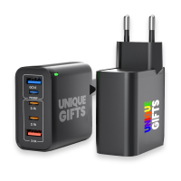 45W (total) USB adapt&eacute;r do EU z&aacute;suvky, 3 &times; USB-C (PD 30 W) + USB-A (QC 20 W)