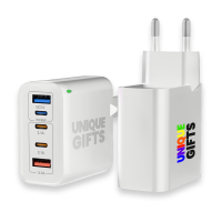 45W (total) USB adapt&eacute;r do EU z&aacute;suvky, 3 &times; USB-C (PD 30 W) + USB-A (QC 20 W)