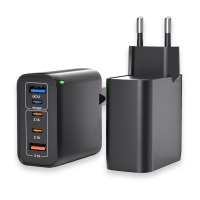 45W (total) USB adapt&eacute;r do EU z&aacute;suvky, 3 &times; USB-C (PD 30 W) + USB-A (QC 20 W)