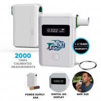 Alkoholtester s elektrochemickým senzorem fuel cell, LED displejem a kroužkem na klíče