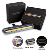 Elegantn&iacute; kovov&yacute; osvěžovač vzduchu do auta, sada 5 vůn&iacute;