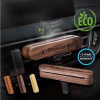 Elegantn&iacute; dřevěn&yacute; osvěžovač vzduchu do auta v d&aacute;rkov&eacute; krabičce, sada 2 vůn&iacute;