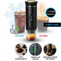 Přenosn&yacute; mini k&aacute;vovar na kapsle nebo mletou k&aacute;vu, s ohřevem vody