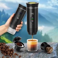 Přenosn&yacute; mini k&aacute;vovar na kapsle nebo mletou k&aacute;vu, s ohřevem vody